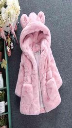 Baby Girls lacket Faux Fur New Winter Fleece Coat Warm coat Xmas Snowsuit 18Y toddler girl Hooded Jackets Outerwear9604807