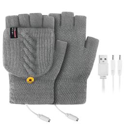 Five Fingers Gloves Heated Warmer Electric Winter Li-ion Rechargeable Leather Outdoor Battery250m