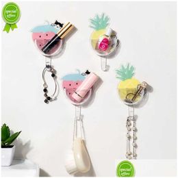 Hooks Rails 100Pcs/Lot Ins Wall Decor Hook With Storage Box Fruit Key Wire Jewellery Hanger Bathroom Towel Holder Mask Accesories Or Dhem6