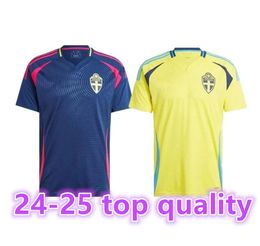 24 25 Sweden National Team IBRAHIMOVIC FORSBERG Men Soccer Jerseys LARSSON EKDAL ISAK 2024 2025 Home Away Football Shirts Adult Short Sleeve 6688