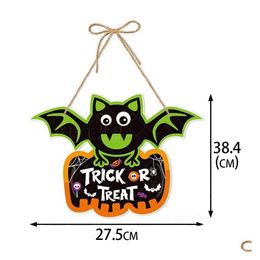 Party Decoration Halloween Pumpkin Bat Door Hanging Atmosphere Pendant Lt550 Drop Delivery Home Garden Festive Supplies Event Dhttd