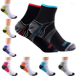 Men's Socks Fashion Women Men Sports Nylon Colorful Patchwork Ankle Length Short Compression For Cycling Skiing Soccer Running