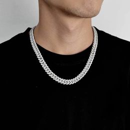 Europäischer und amerikanischer Hip-Hop-Halskettenschmuck für Herren, 10 mm zweireihige Zirkonblase, kubanische Halskette, grenzüberschreitendes personalisiertes Herrenarmband