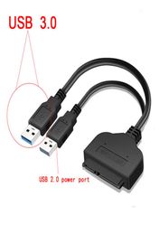 USB 30 USB20 to SATA 22Pin Adapter Cable for 25 35 inch HDD External Power Hard Disk Drive Converter5586123