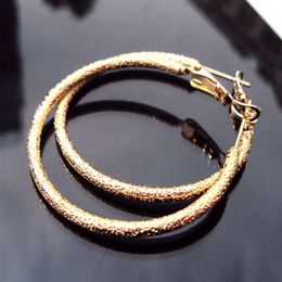 Attractive 24k solid real gold Closure Unique lady hoop circle earring whole Unconditional Lifetime Replacement Guarantee252L