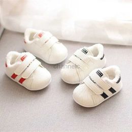 First Walkers Winter new Korean style newborn girls boys first walkers children small children soft cotton soles anti-slip shoes 1-2 years 240315