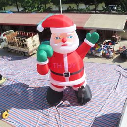 송풍기 거대 풍선 산타 클로스와 크리스마스 축제를위한 선물 가방이있는 무료 배 10mh (33ft)