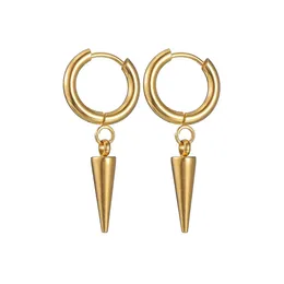 Hoop Earrings 2pcs Gold Color Conical Shaped For Men Woman Luxury Retro Female Wedding Party Jewelry Gifts