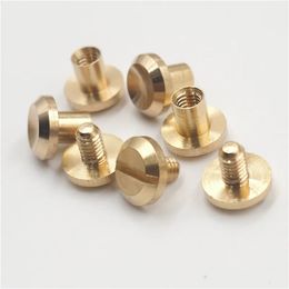 10 pcs Concave Wallet Bag Brass Belt Screw Rivet DIY Handmade Chicago Fastener Hardware Leather Craft Part 240307