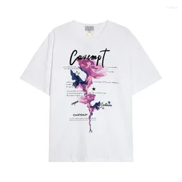 Men's T Shirts CAVEMPT Casual Rose Printing Pattern Short Sleeve and Women's All-match Outdoor C.E Top Tees 798