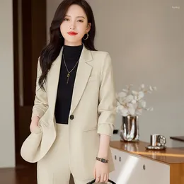 Women's Two Piece Pants High Quality Fabric Autumn Winter Ladies Office Pantsuits Formal Professional Blazers Feminino For Women Business