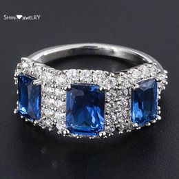 Cluster Rings Shipei Luxury 925 Sterling Silver Ruby Tanzanite Wedding Engagement Fine Jewellery Vintage White Gold Ring For Women W1857