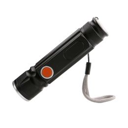 Multifunctional LED Strong Light Outdoor Lighting USB Charging Zoom Mini Flashlight With Cob Side Lights 710092