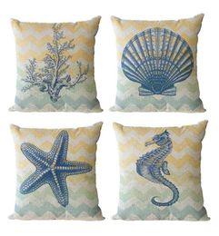 Sea Landscape Cushion Cover Summer Beach Throw Pillows Case Decorative Sofa Pillowcase Pillow Covers home decoration Set of 4225n6711668