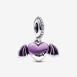 Purple Heart Dangle Charm Pandora's Authentic Sterling Silver Charms Women Designer Jewelry Bracelet charms Necklace Pendant beads with Original Box TOP quality