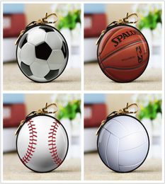 Baseball football coin bag keychain holder 3d printed coin wallet change money pocket kids party Favour gift bag mini purse2923612