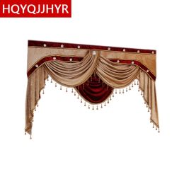 Curtains Europe Luxury custom valance Used for Living room bedroom hotel curtains at the top (Not including Cloth curtain and tulle)