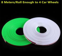 8M Roll Blades Car Vehicle Color Wheel Rims Protectors Sticker Car Decor Strips Tire Guard Cover Line Rubber Moulding Trim6219277