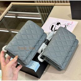 Designer bag Shoulder Bag Luxury Handbags caviar Bags Luxurys chain leather Clutch Flap Women Check Thread Purse Double Letters Solid Hasp Waist Square Stripes