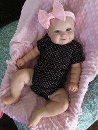 NPK 5060CM Two Options Reborn Baby Doll Toddler Real Soft Touch Maddie with HandDrawing Hair High Quality Handmade 240304