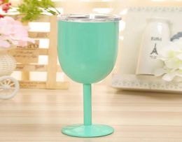 10oz Goblet Stem Wine Egg Tumbler Stainless Steel Wine Glasses Vacuum Insulated mug champagne Cup with Lid egg shape LJJA331545622773