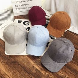 Fashion Unisex Suede Solid Baseball Cap Curved Brim Snapback Hats Hip Hop Caps Golf Hats For Women And Men205G