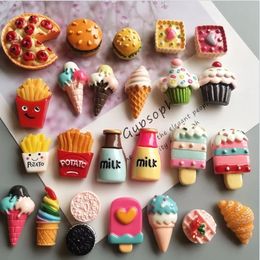 10pcs Simulation Food Snacks Magnet Refrigerator Magnets Practical Decorative Magnetic Paste Resin Jewellery Accessories 240315