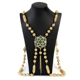 Sunspicems Gold Colour Moroccan Wedding Dress Chest Shoulder Link Chain for Women Caftan Back Jewellery Ethnic Bijoux251T