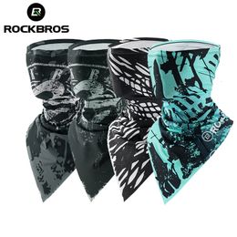 ROCKBROS Summer Cycling Bandana UV Protection Face Mask Breathable Cool Ice Fabric Scarf Outdoor Sports Neck Bicycle 240312