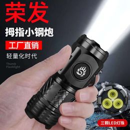 New Product Three Eyed Monster Strong Light Flashlight Super Bright Mini Portable LED Multi Functional Charging Home Outdoor 912638