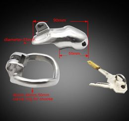 Stainless Steel Male Device,Cock Cage Virginity Lock Penis Lock Cock Ring Belt Adult Game A2575389682