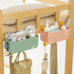 Baskets Bedside Plastic Storage Caddy with Removable Hook Hanging Basket Sundries Organiser Box Holder Shelf for Dorm Room Baby Bed