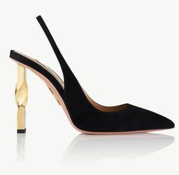 Marcas elegantes mulheres torção sandálias sapatos aquazzuras dourado torcido saltos senhora bombas tornozelo com tiras vestido de casamento nupcial gladiador sandalias EU35-43