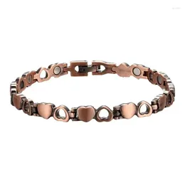 Link Bracelets European American Japanese And Korean Heart-shaped Red Copper Magnetic Women's Cou