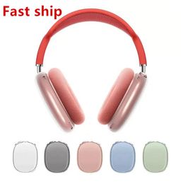 For Airpods Max bluetooth earbuds Headphone Accessories with ANC Transparent TPU Solid Silicone Waterproof Protective case AirPod Maxs Headphones Case