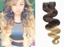 Ombre hair extensions Brazilian Body wave tape in human hair extensions 2613 Blonde Apply Tape Adhesive Skin Weft Hair 100g 40pcs8506184