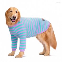 Dog Apparel Big Clothes Autumn Labrador Medium And Large Elbow Pads To Prevent Hair Loss Wide Striped Fat Two-legged