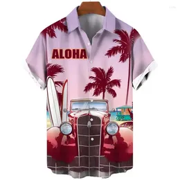 Men's Casual Shirts Summer Floral Social Printed Hawaiian Oversized Short Sleeve Shirt Harajuku Beach Vacation Stylish Pattern Clothing