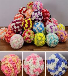 New 151720CM Wedding silk Pomander Kissing Ball flower ball decorate flower artificial flower for wedding garden market decorati6782485