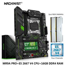MACHINIST MR9A PRO X99 Motherboard Set Kit Xeon E5 2667 V4 CPU LGA 2011-3 Processor 16G=2x8G DDR4 RAM 2666MHz Memory NVME M.2 240307
