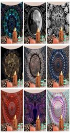 Tapestries Indian Hippie Bohemian Mandala Tapestries Psychedelic Peacock Printing Wall Hanging Bedroom Living Room Dorm Home Decor1769379