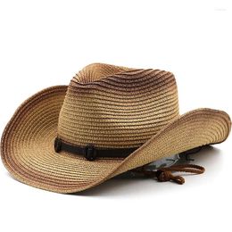 Berets Summer Men Women Straw Classic Hollow Western Cowboy Hat Lady Punk Brand Sombrero Hombre Cowgirl Outdoor Jazz Beach Sun