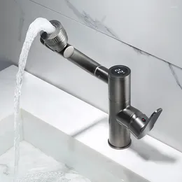 Bathroom Sink Faucets Faucet Smart Digital Temperature Show Basin Cold Water Mixer Deck Mounted Tap