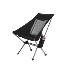 Camp Furniture Outdoor camping folding chair picnic double bar aluminium alloy portable moon chair camping fishing beach chair YQ240315