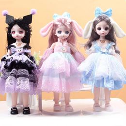 30cm 1/6 Girl Princess Doll Set 23 Joints Movable 30cm Bjd Doll with Clothes Princess Dress Dolls Girls Birthday Gift Toys 240301