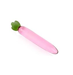 Carrot Glass Dildo Glass Sex Toy Pink Ternip Massager Pyrex Radish Stimulator Masturbator For Male Female Crystal GSpot Teaser B09170579