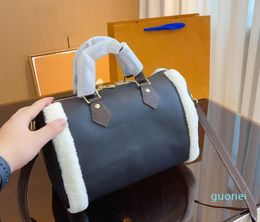 2024 Designer Luxury winter bag Lambs wool pillow letter print Womens designer bag Popular leather