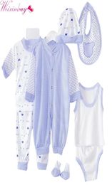 8PCS Newborn Baby Clothing Set Tracksuit Infant Boy Clothes Children Cloth Suit New Born Toddler Girl Boy baby clothing sets 210427890934