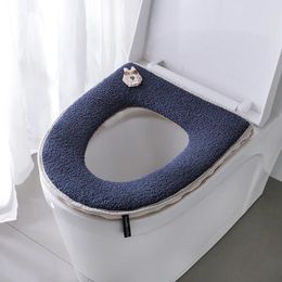 Toilet Seat Covers 1 PCS Thicken Cover Mat Winter Warm Soft Washable Closestool Mats Lid Pad Bidet Bathroom Accessories