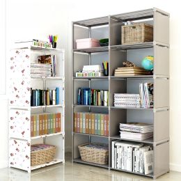 Racks Simple Bookshelf Multilayer Easy Assembly Bookcase Easy Assembly Book Holder Book Display Rack Book Organiser Debris Rack Shelf